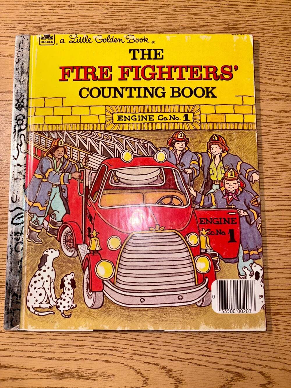 The Fire Fighters Counting Book | Vintage 1983 Little Golden Book | Bold Graphic